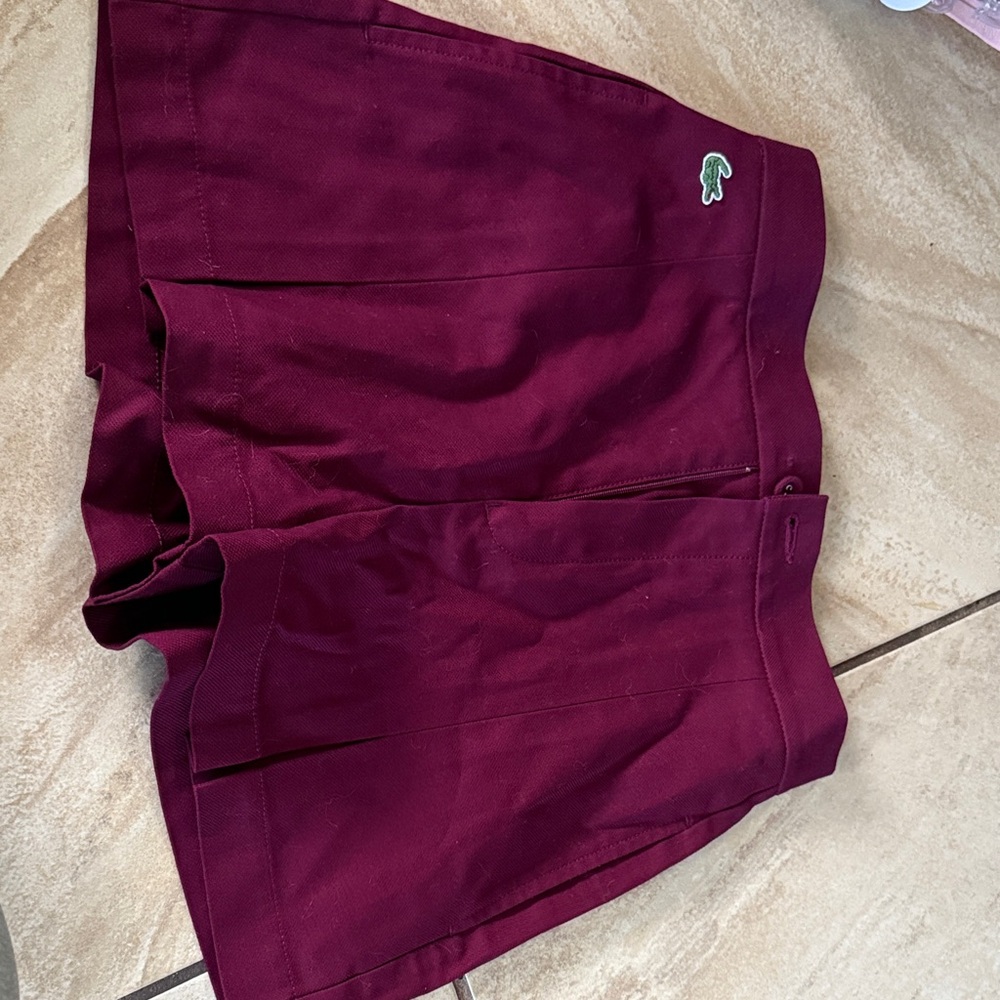 Lacoste Women's Maroon Skort with Logo